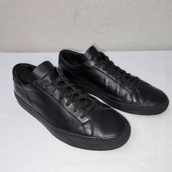 Common Projects Men's Original Achilles Low Black Leather Sneaker US 8 EUR 41 - Picture 2 of 11